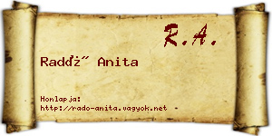 Radó Anita névjegykártya