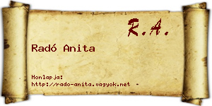 Radó Anita névjegykártya